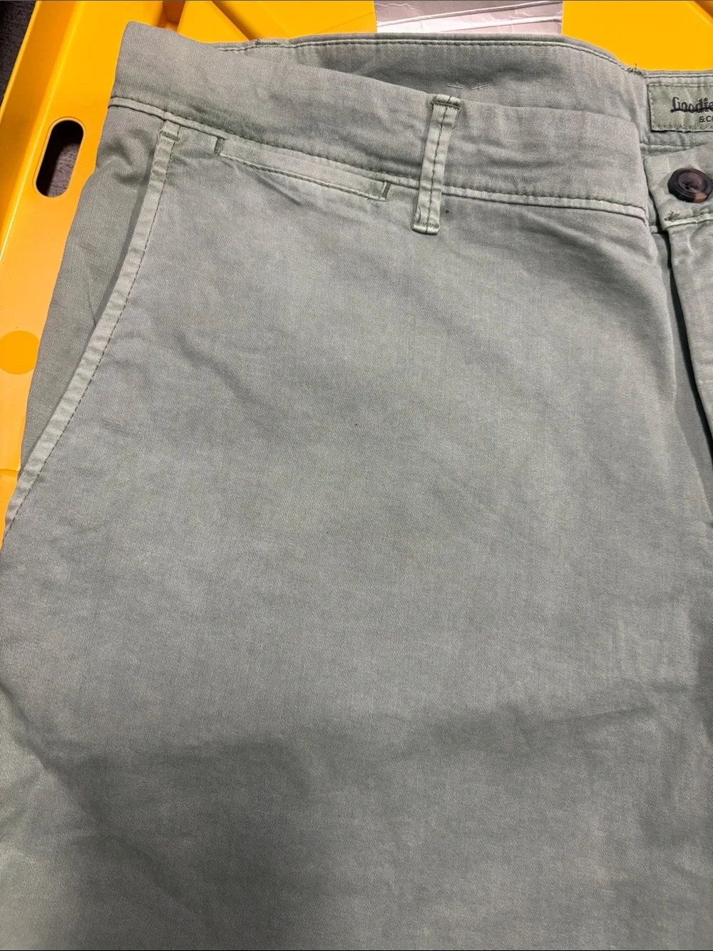 Goodfellow & Co Light Olive Men's Flat Front Cotton Shorts